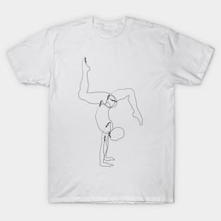 line art handstand shirt T-Shirt